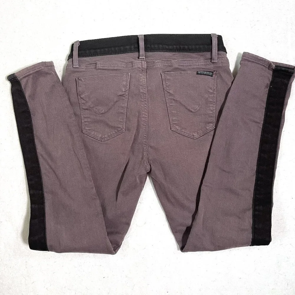 Hudson jeans LeeLoo super skinny crop black stripe jeans 28 - Picture 6 of 9
